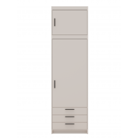 Szafa z nadstawką jednodrzwiowa 60 cm szuflady TRINO beżowa